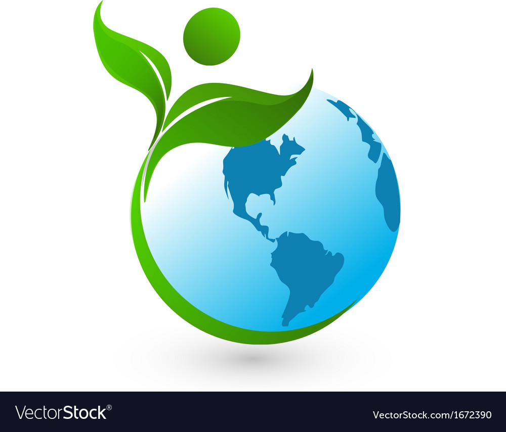 Nature green and world Royalty Free Vector Image