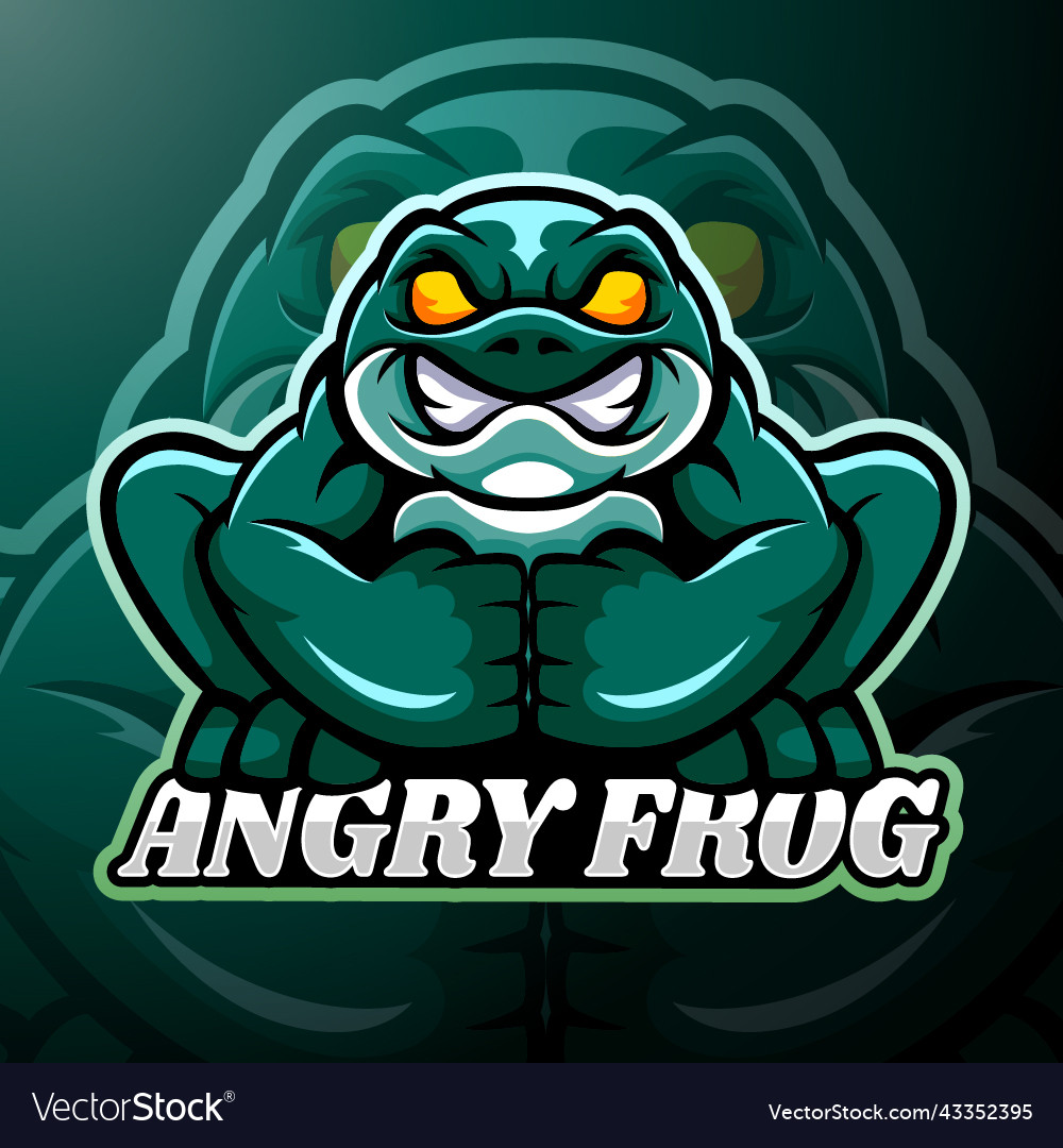 Angry frog mascot logo Royalty Free Vector Image