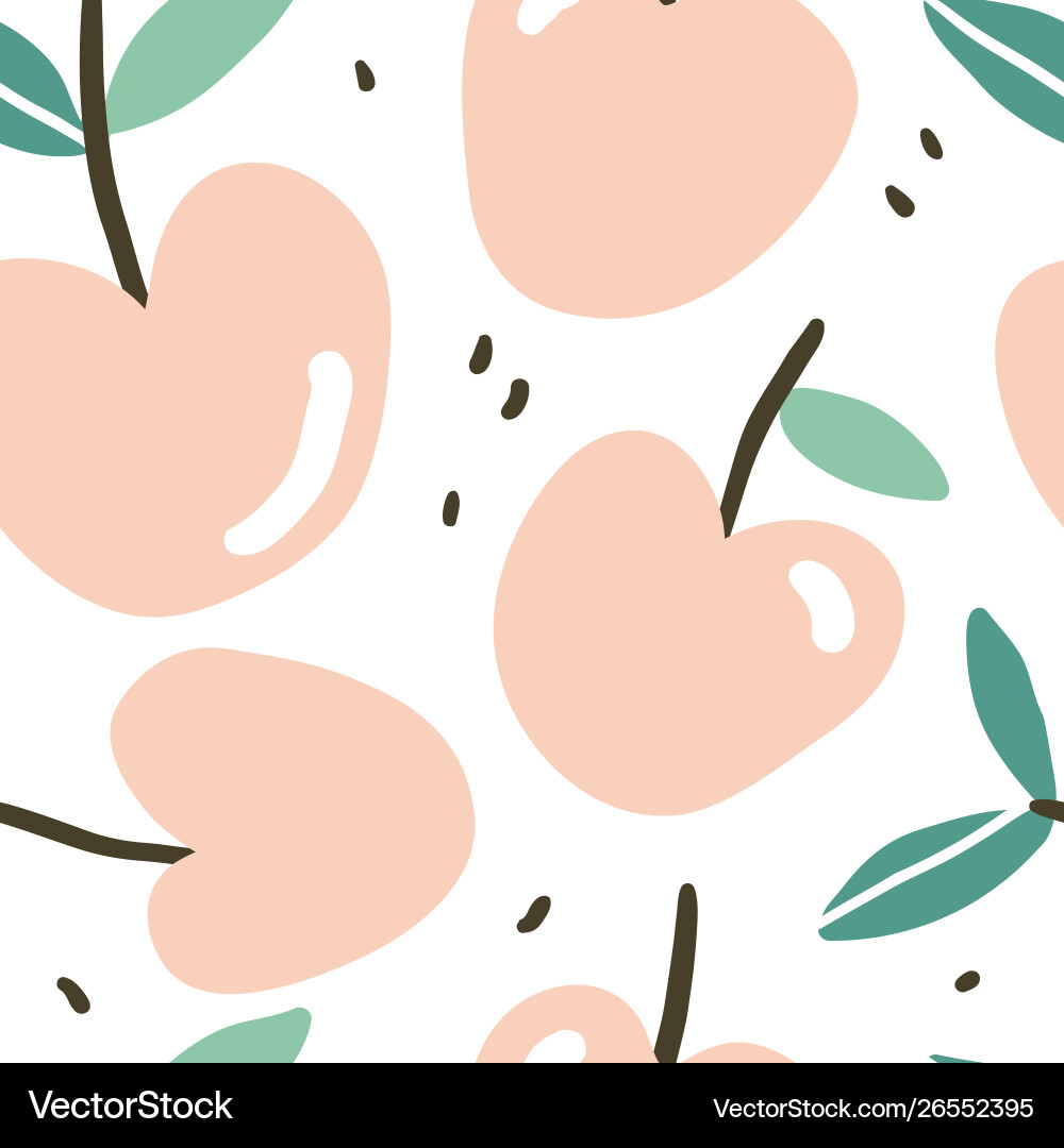 Doodle apple seamless pattern Royalty Free Vector Image