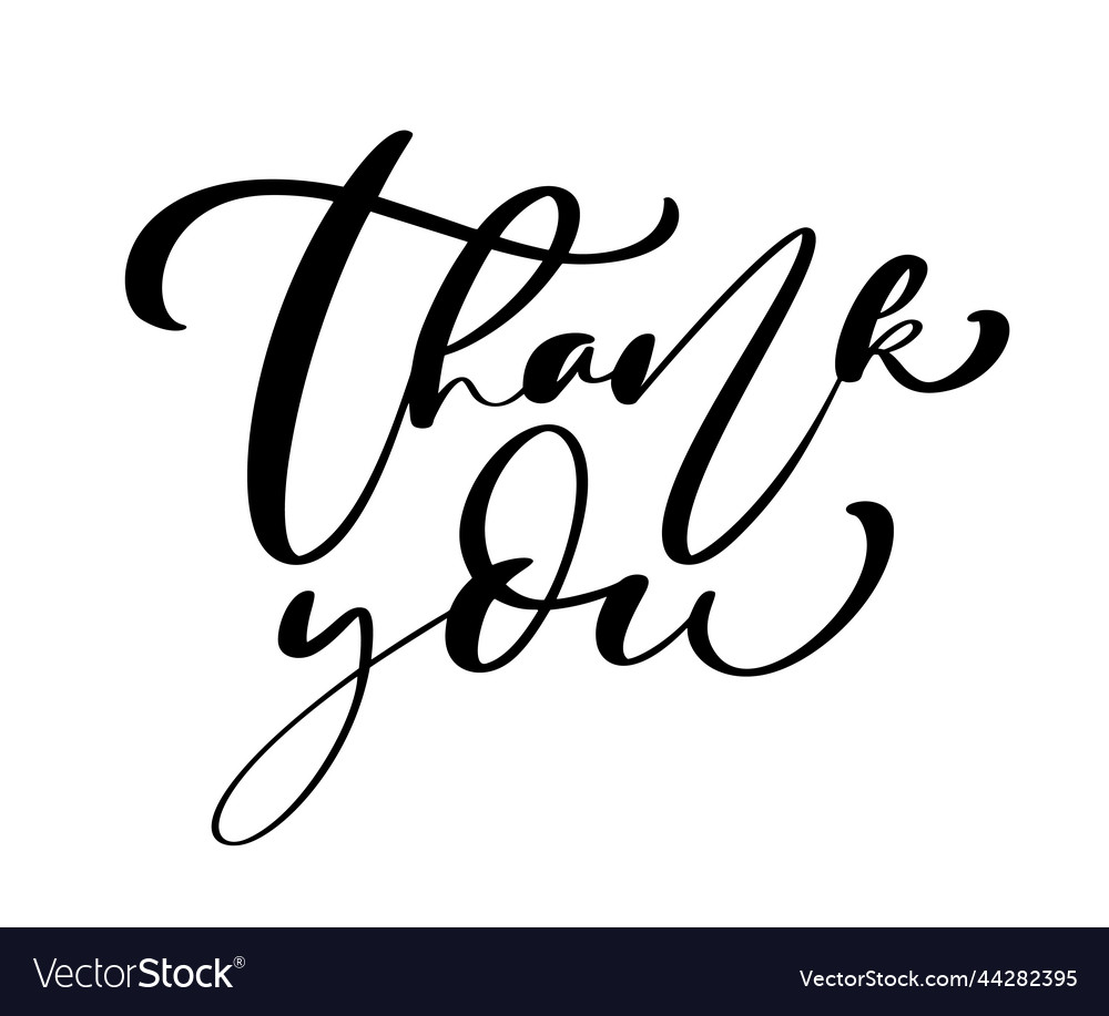 Hand drawn vintage text thank you Royalty Free Vector Image