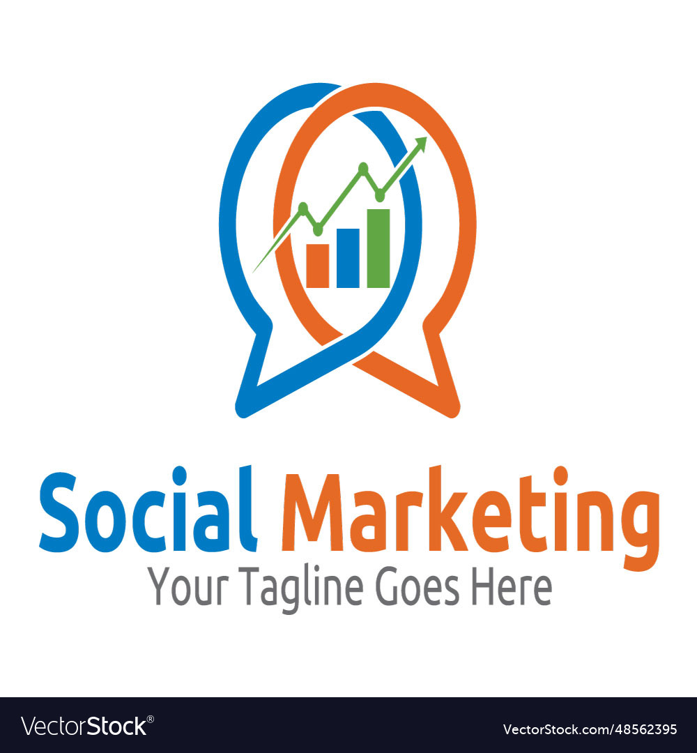 Social media marketing logo Royalty Free Vector Image