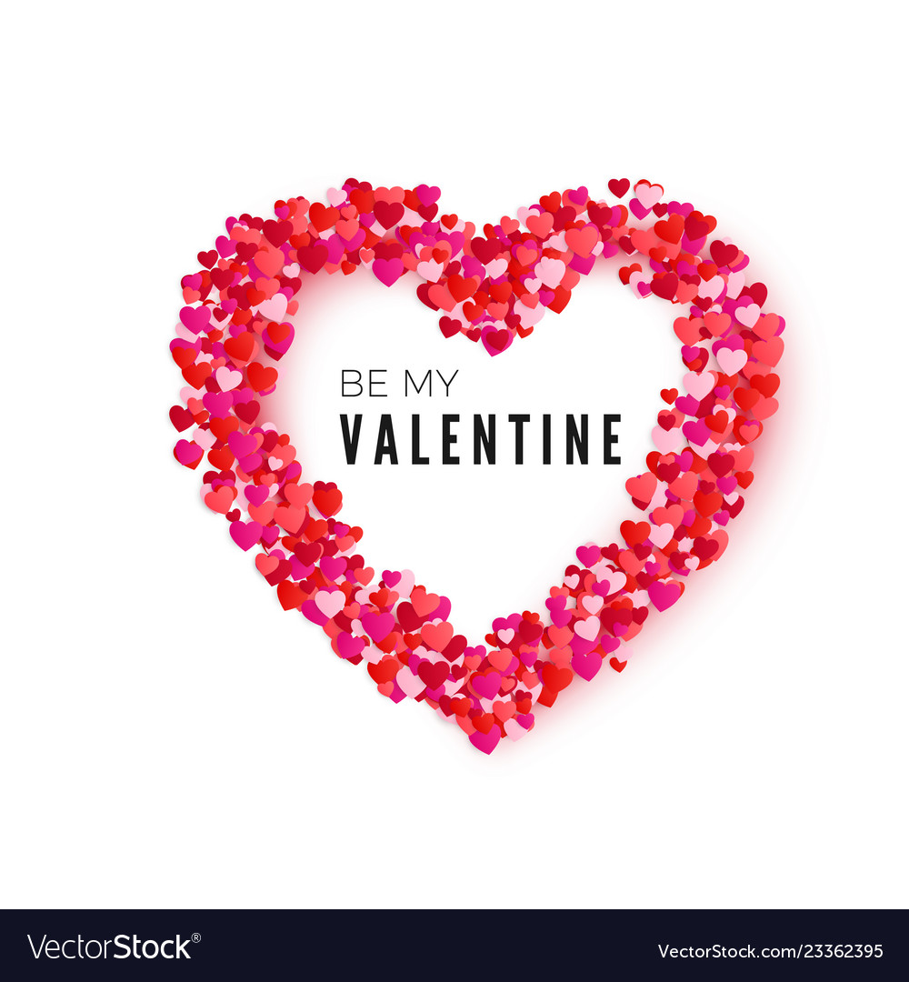 Valentine card heart frame romantic decoration Vector Image