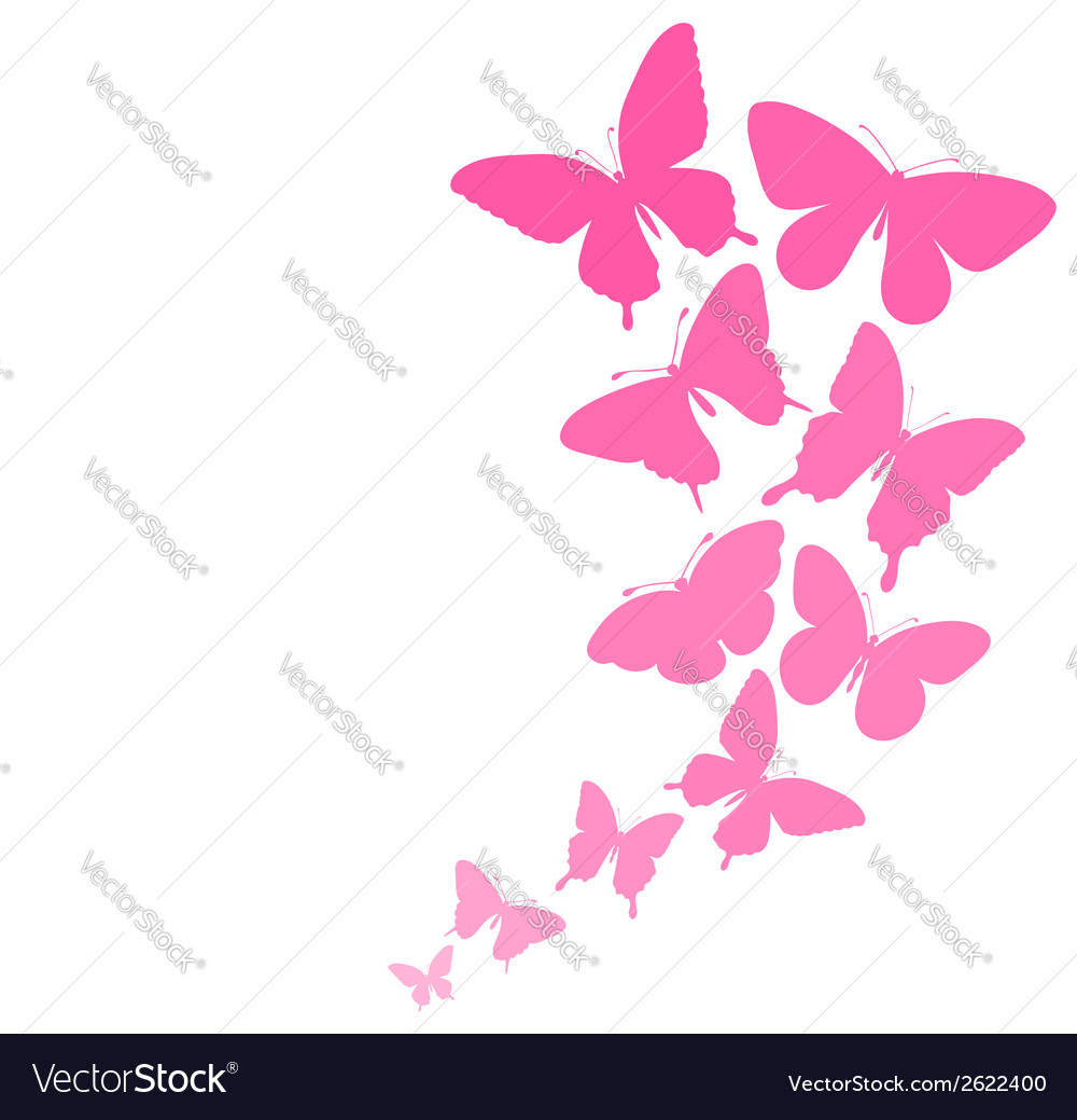 Download Background with a border of butterflies flying Vector Image