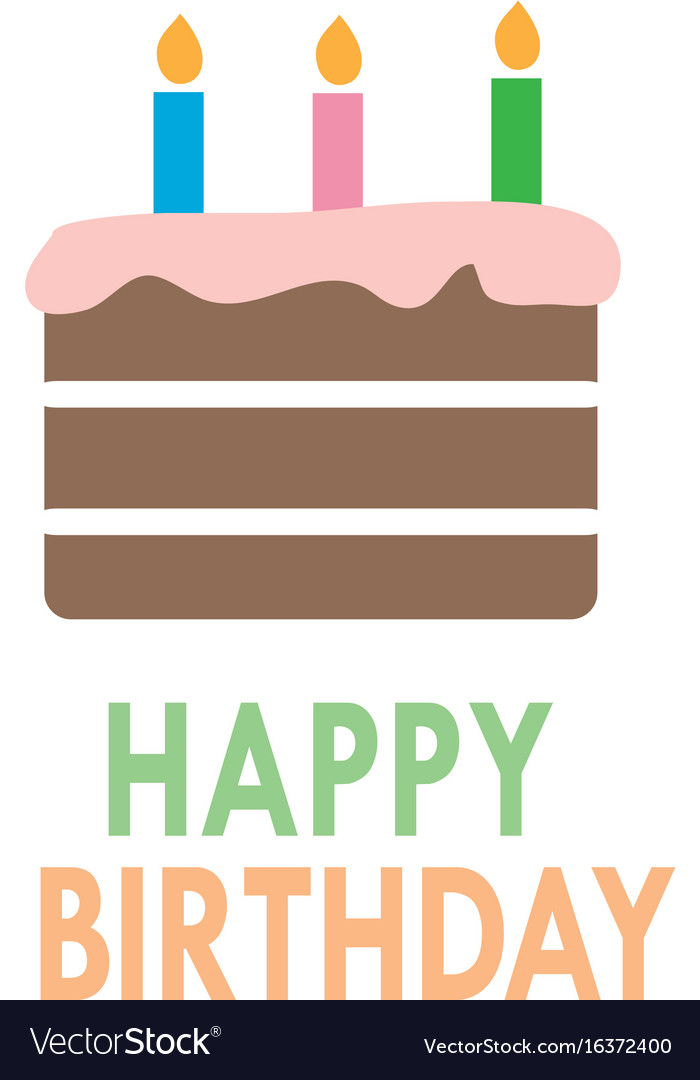 Birthday cake icon on white background flat style Vector Image