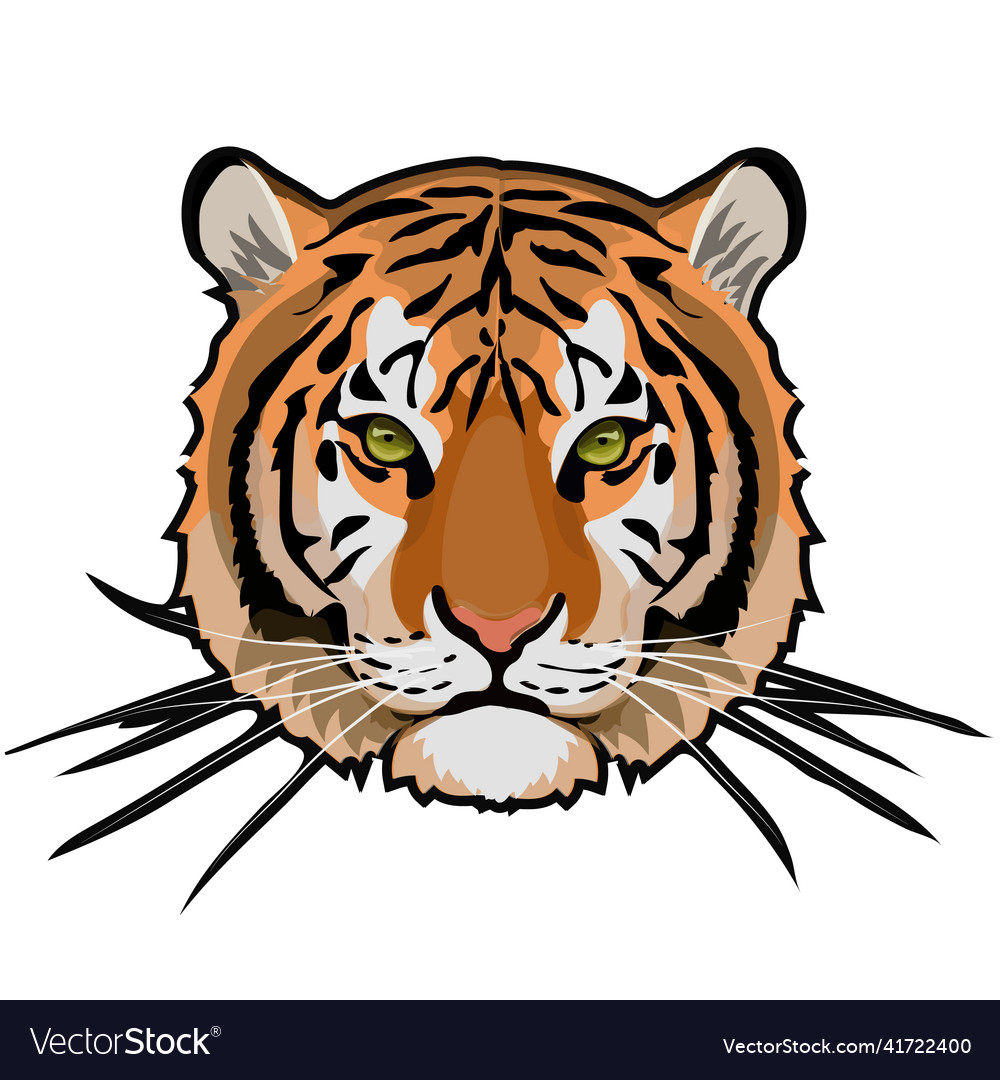 Design of tiger head tattoo style wild vector image Design of tiger head tattoo style wild