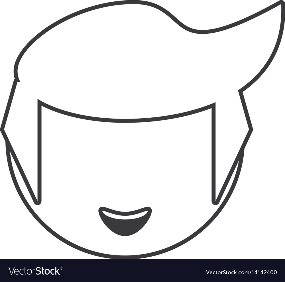 Download Head boy male outline Royalty Free Vector Image