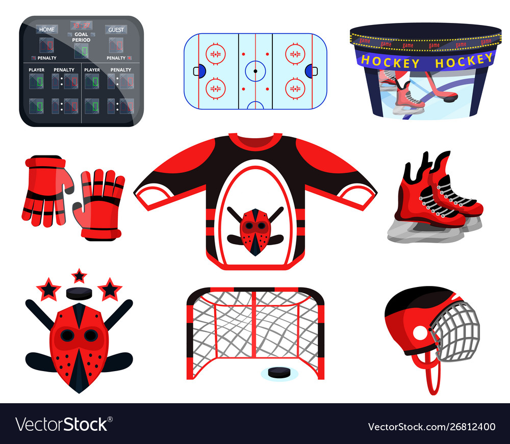 Hockey player set Royalty Free Vector Image - VectorStock