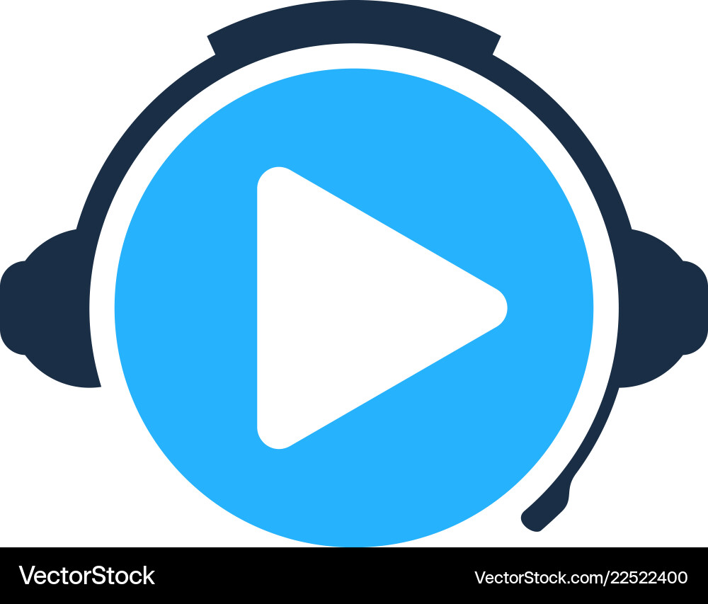 Video podcast logo icon design Royalty Free Vector Image