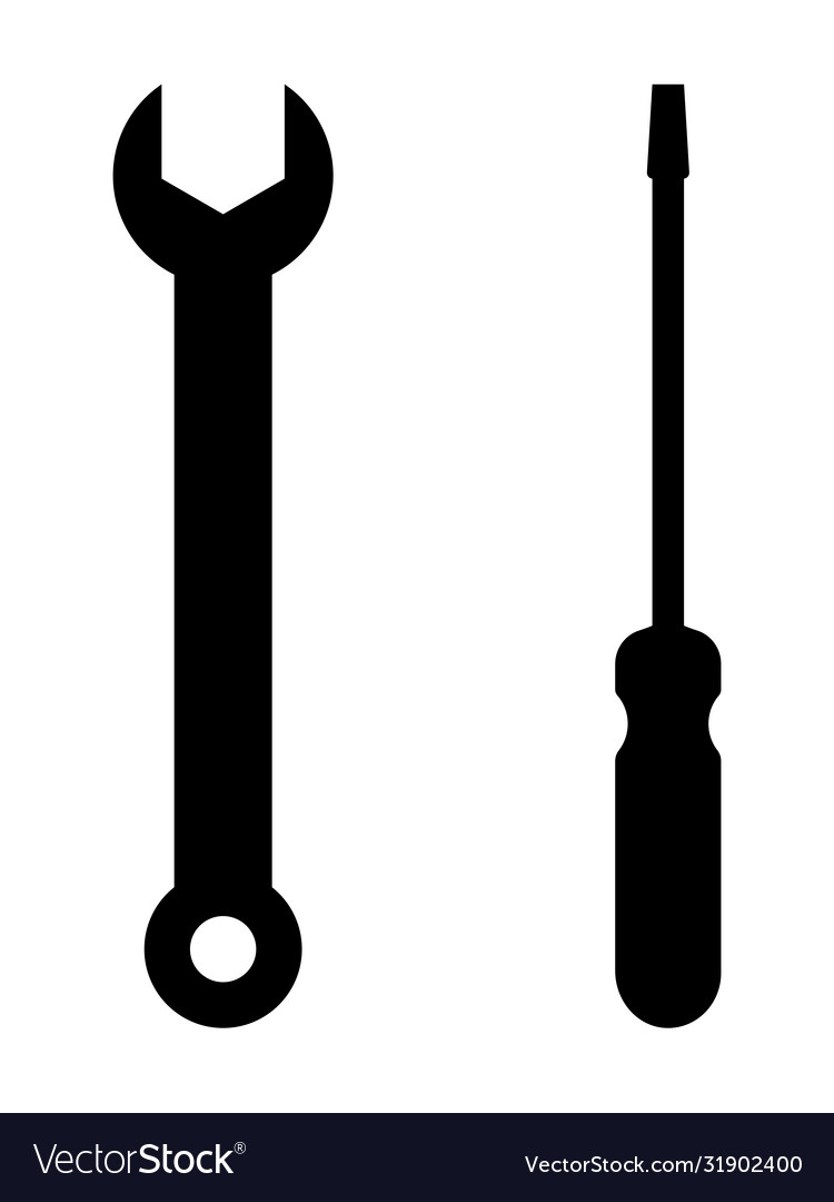 Wrench and screwdriver repair maintenance work Vector Image