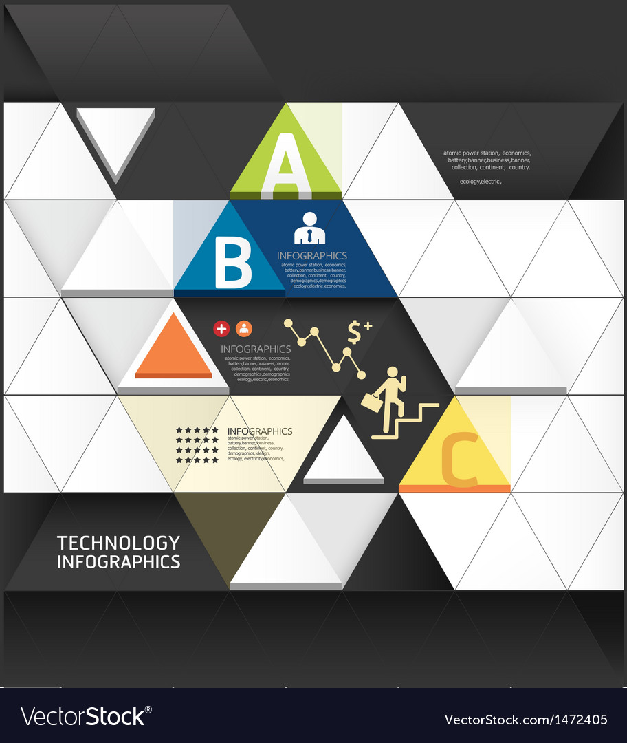 Abstract infographic design minimal triangle shape