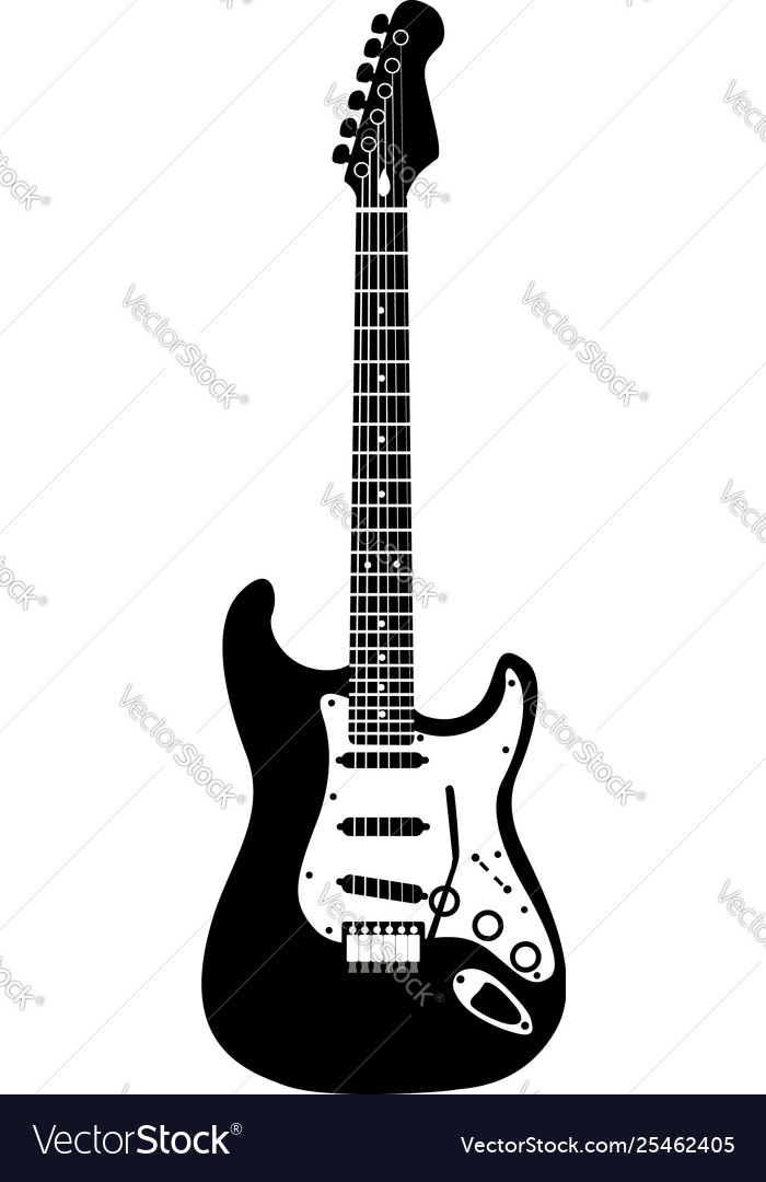 Download Electric guitar silhouette Royalty Free Vector Image