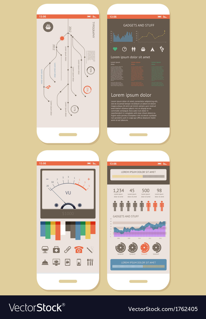 Flat elements of infographics