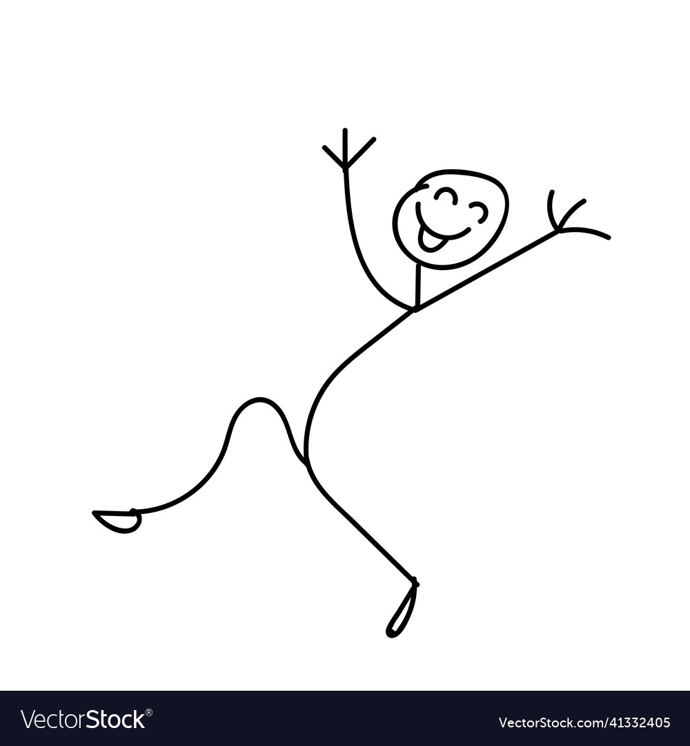 Happy stick figure Royalty Free Vector Image - VectorStock