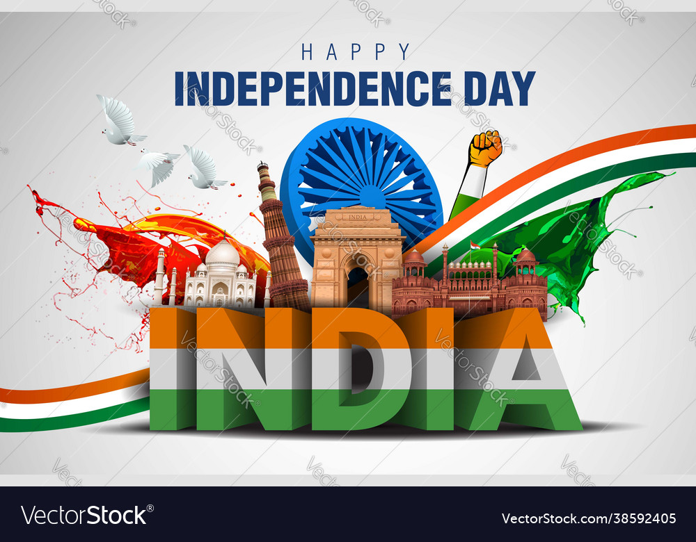 Indian happy independence day celebrations Vector Image