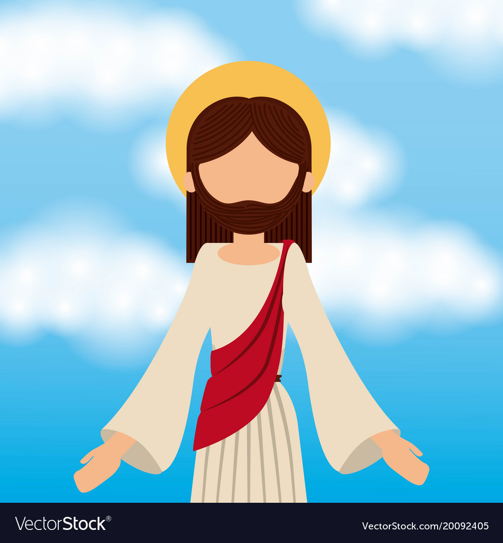 Jesus Christ Ascension Sky Background Royalty Free Vector