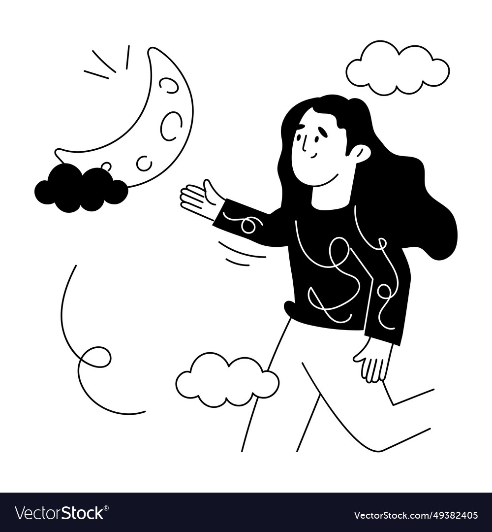 Moon dream Royalty Free Vector Image - VectorStock