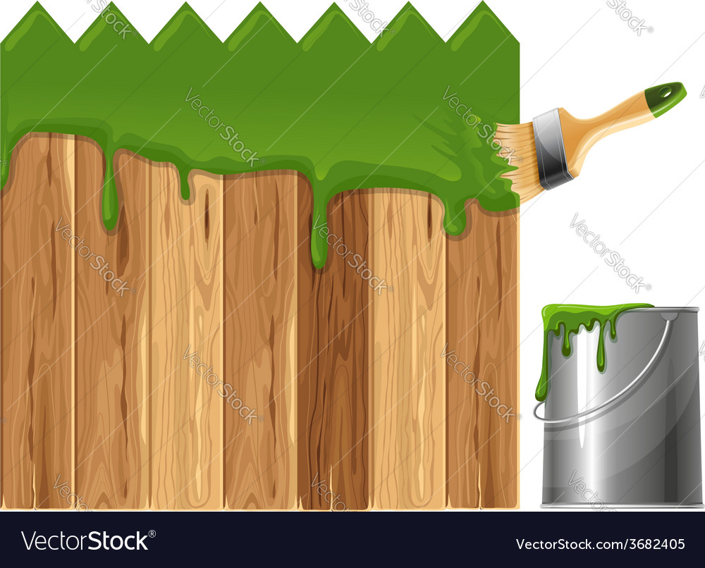 Painted wooden fence