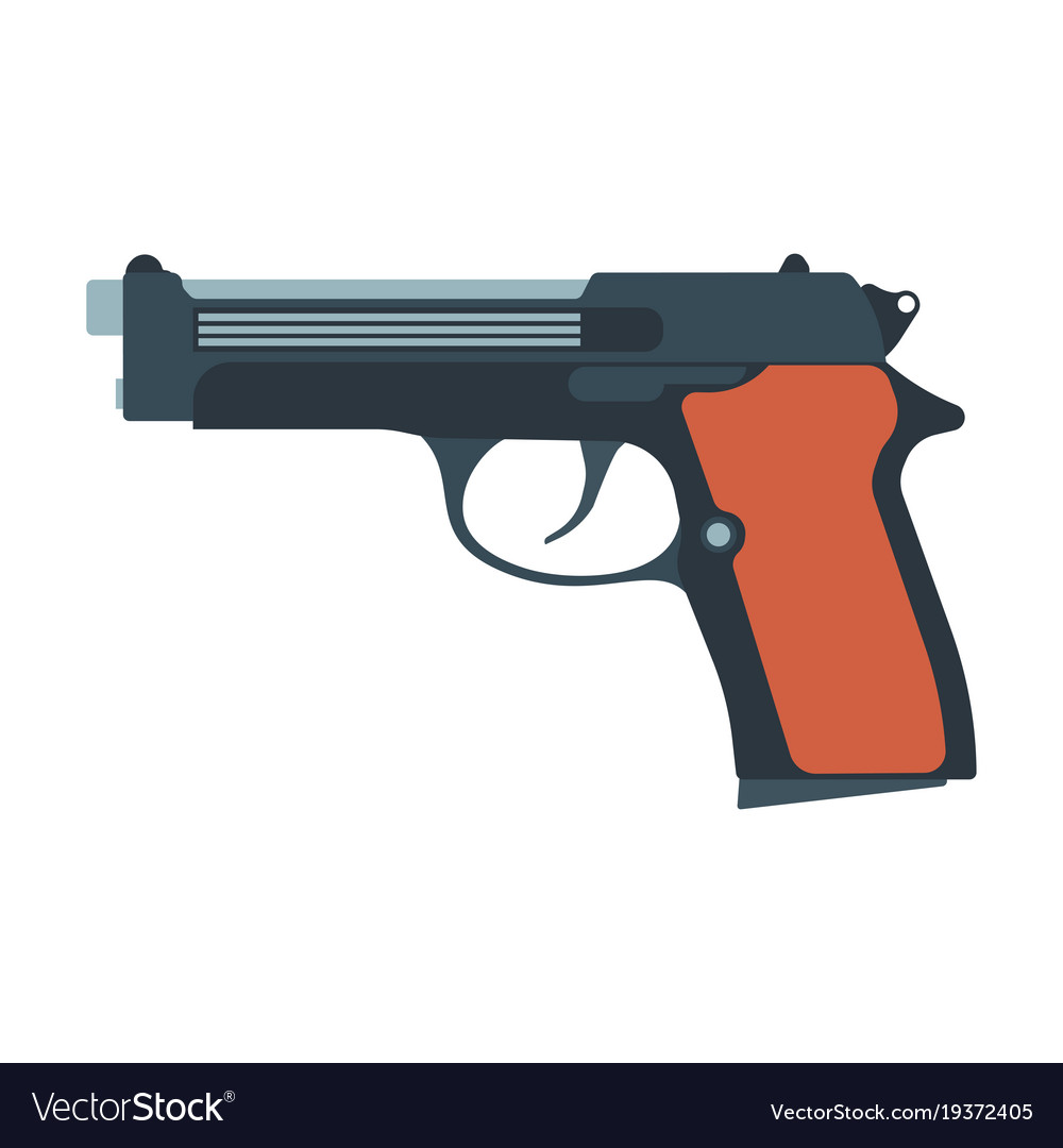 pistol gun revolver handgun weapon western vector image