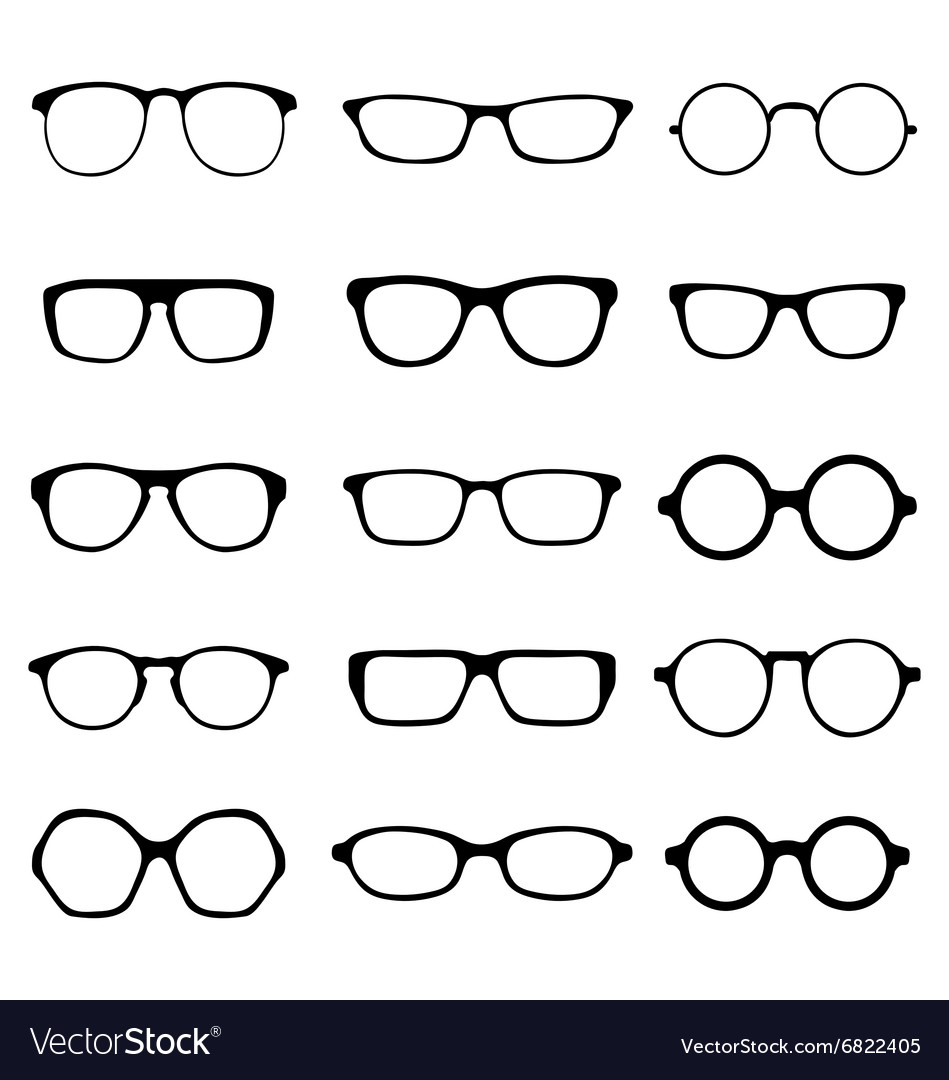 Silhouettes Of Eyeglasses Royalty Free Vector Image