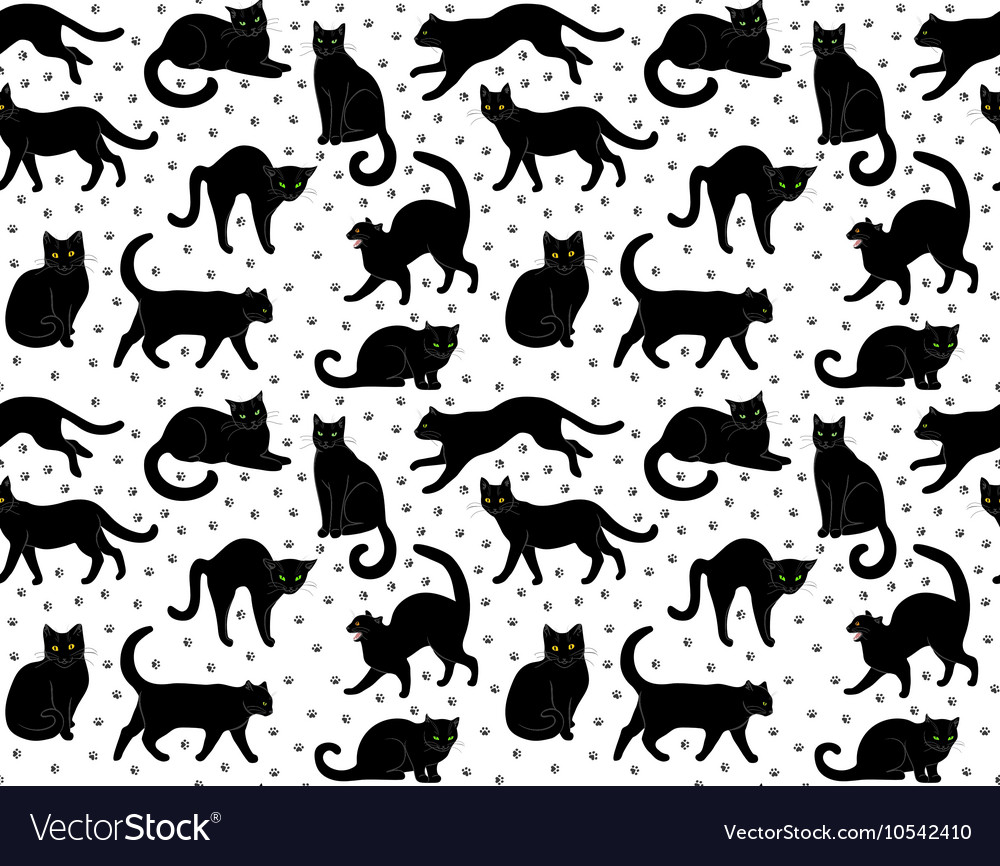 Black Cats Seamless Royalty Free Vector Image - Vectorstock