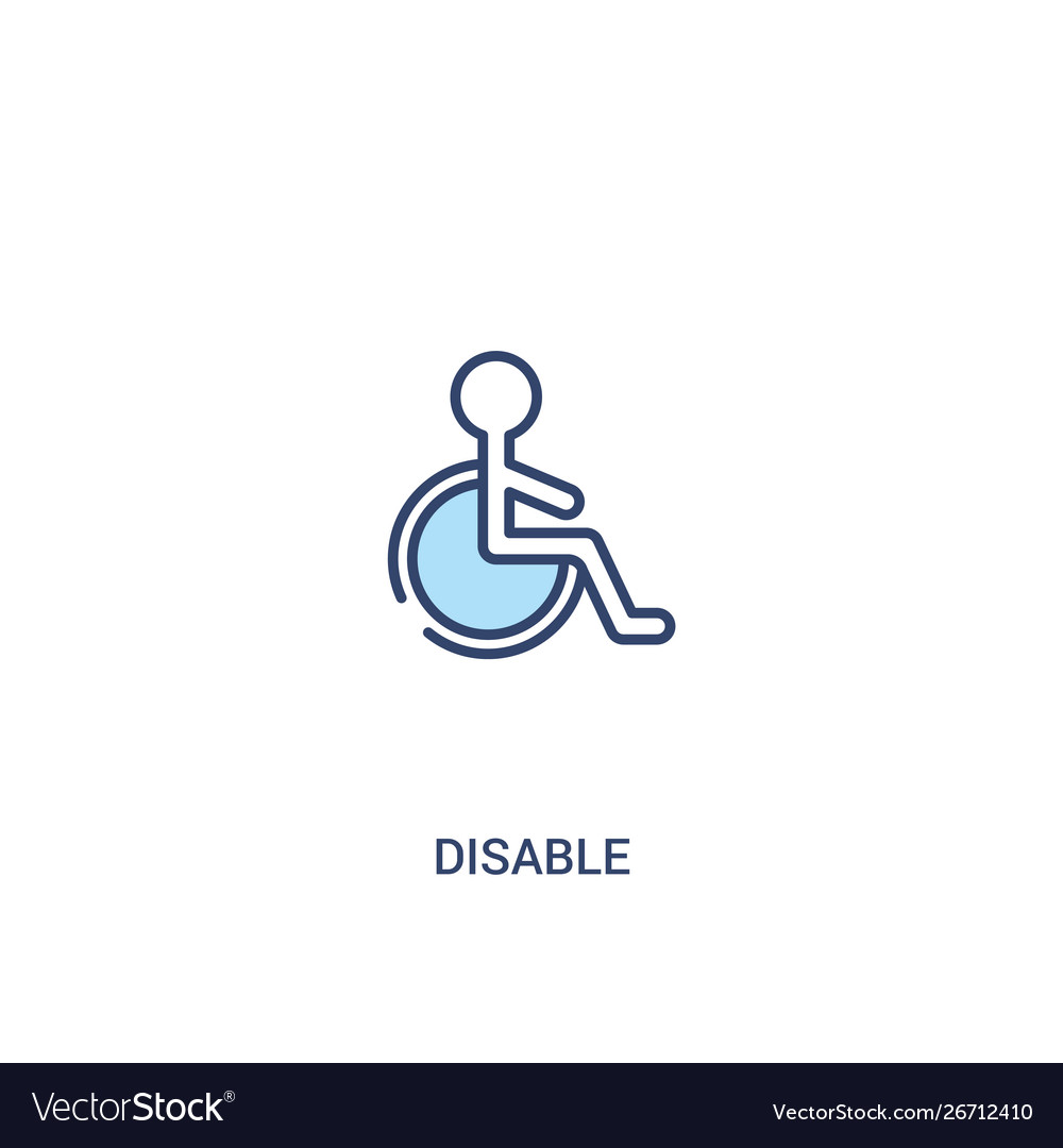 Disable concept 2 colored icon simple line