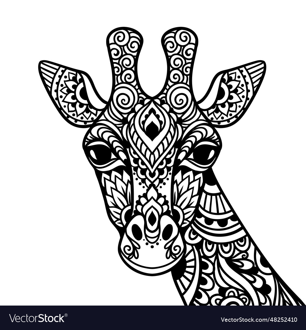 Giraffe mandala Royalty Free Vector Image - VectorStock