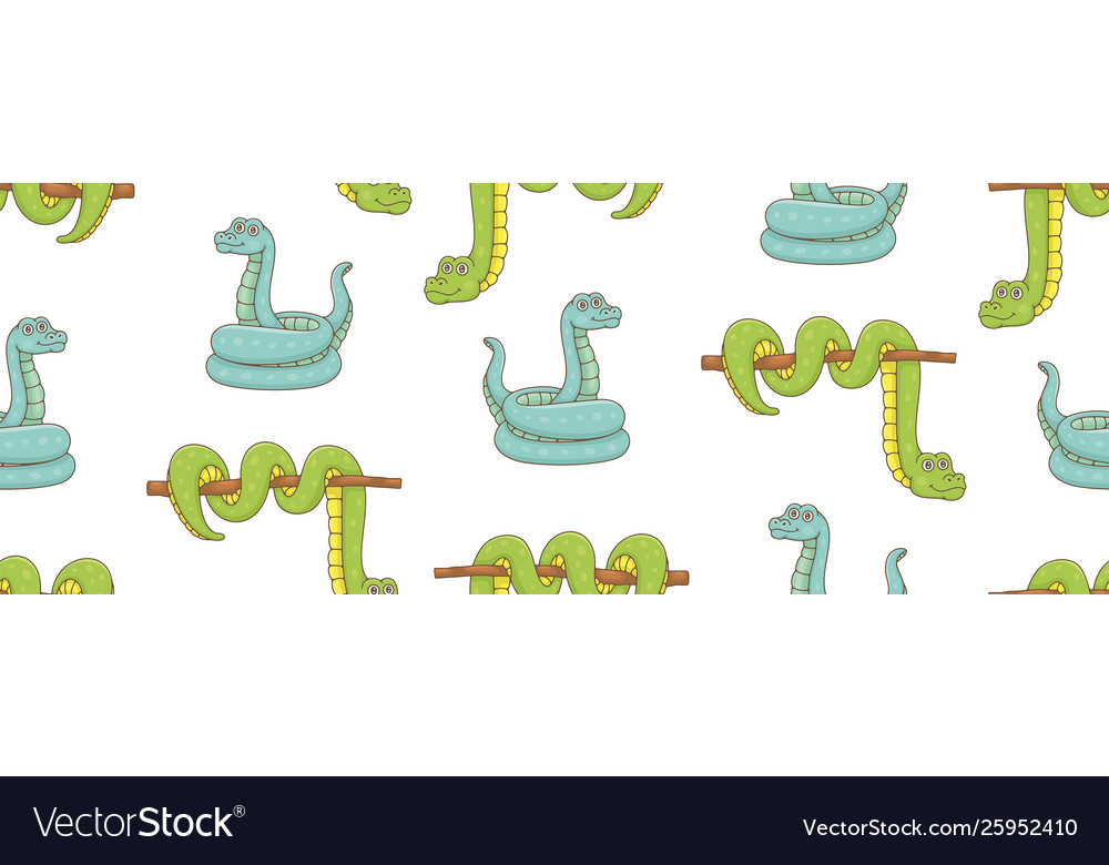 Seamless pattern with snakes Royalty Free Vector Image