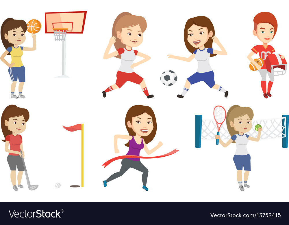 Set of sport characters Royalty Free Vector Image