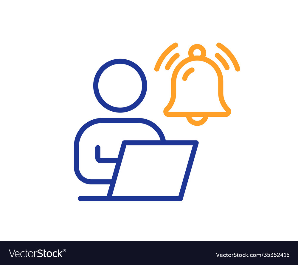 User notification line icon alarm bell reminder Vector Image