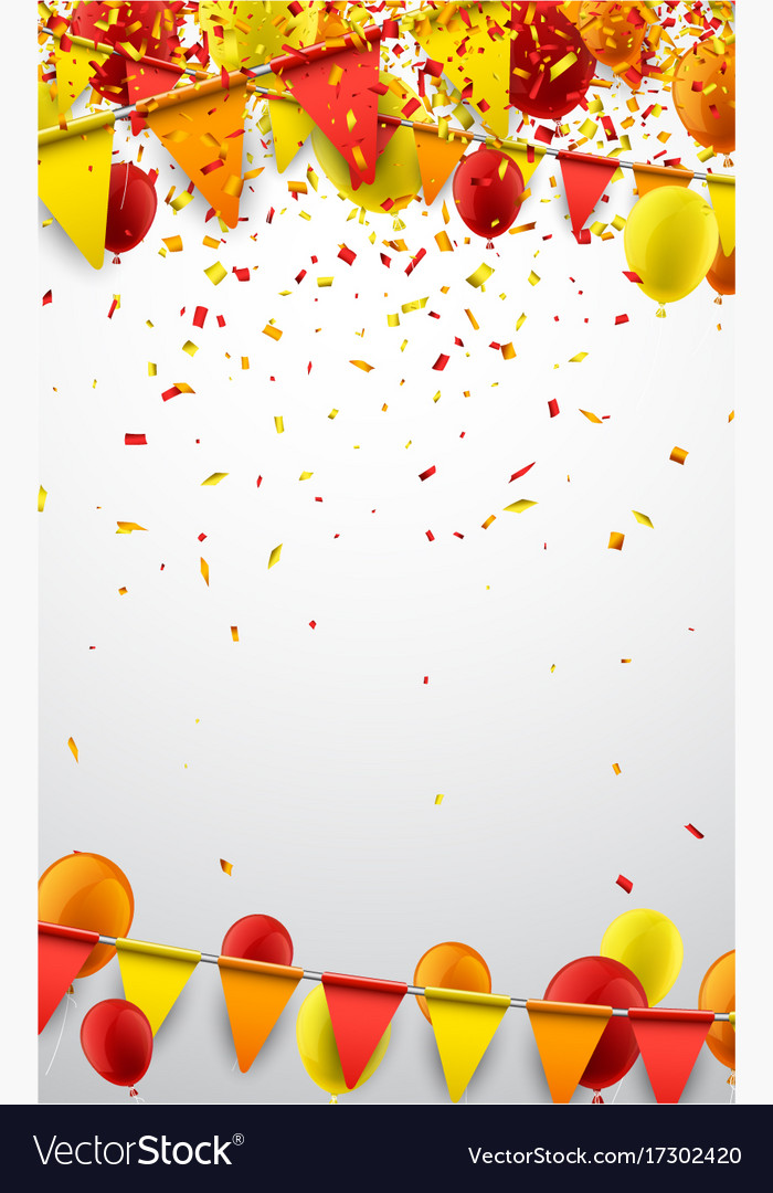 Background with flags and balloons Royalty Free Vector Image