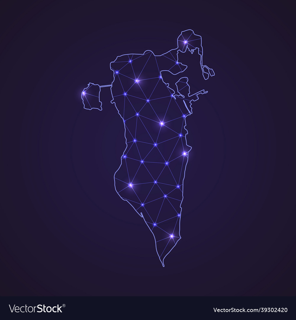 Digital network map of bahrain abstract connect Vector Image