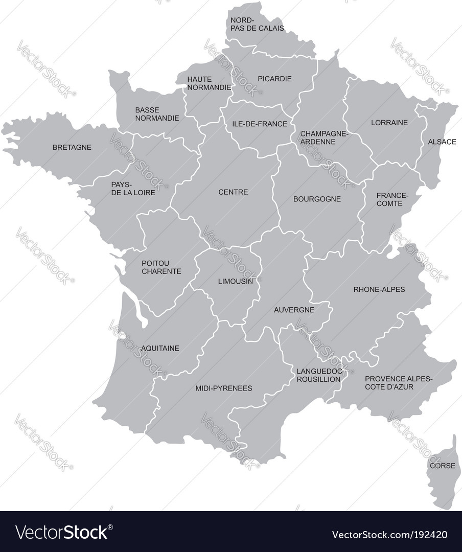 French map Royalty Free Vector Image - VectorStock