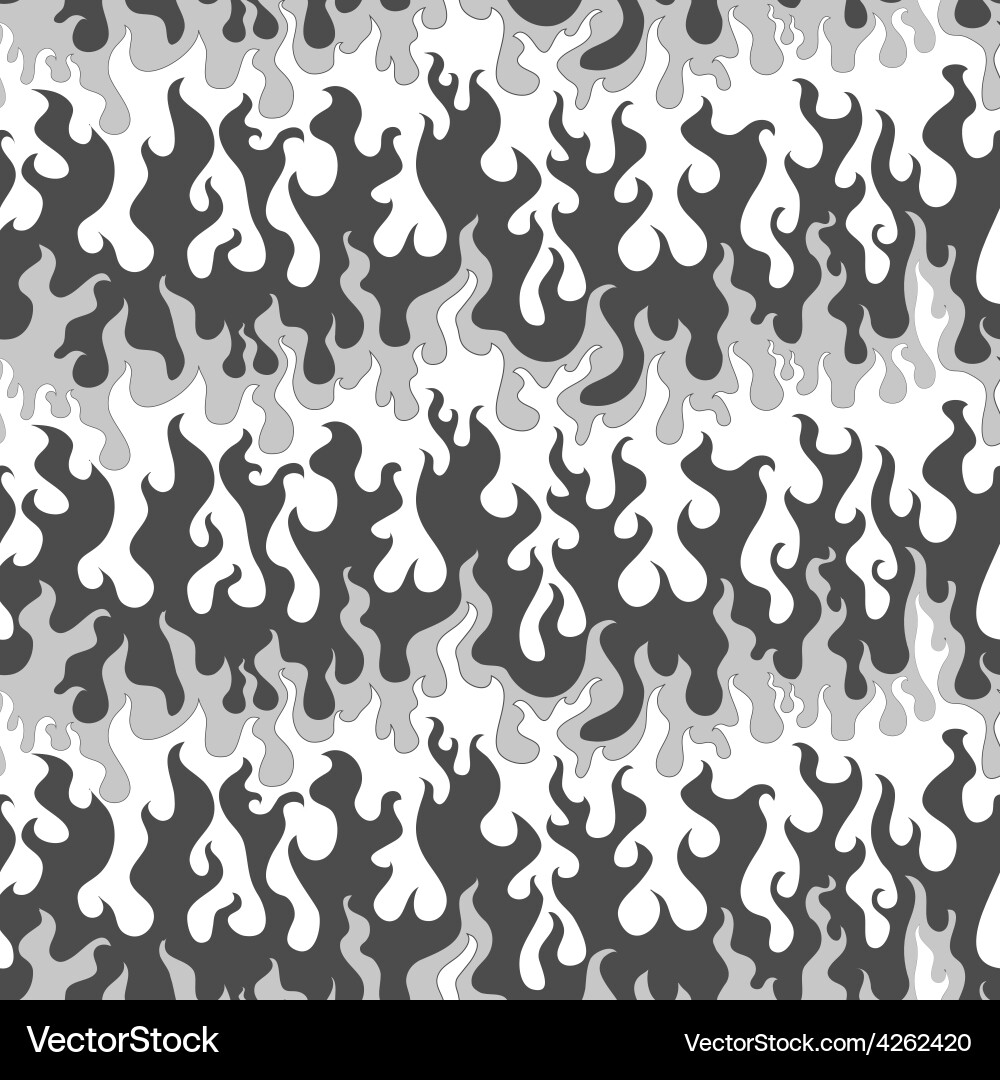 Monochrome fire seamless pattern Royalty Free Vector Image