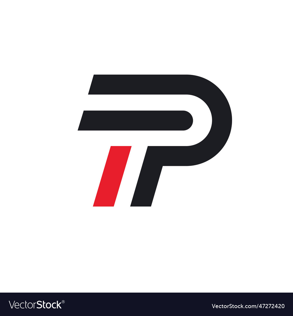 P or tp letter icon concept Royalty Free Vector Image