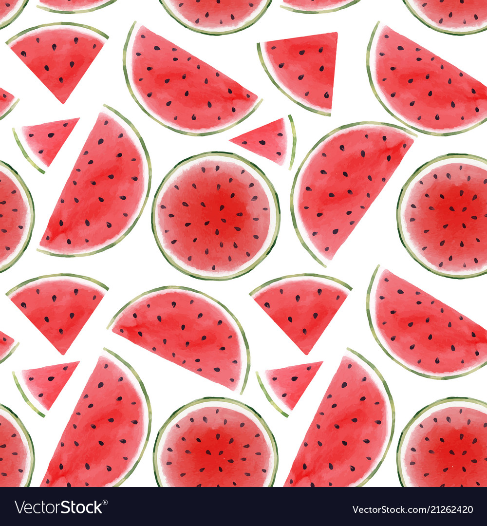 Watercolor watermelon seamless pattern Royalty Free Vector