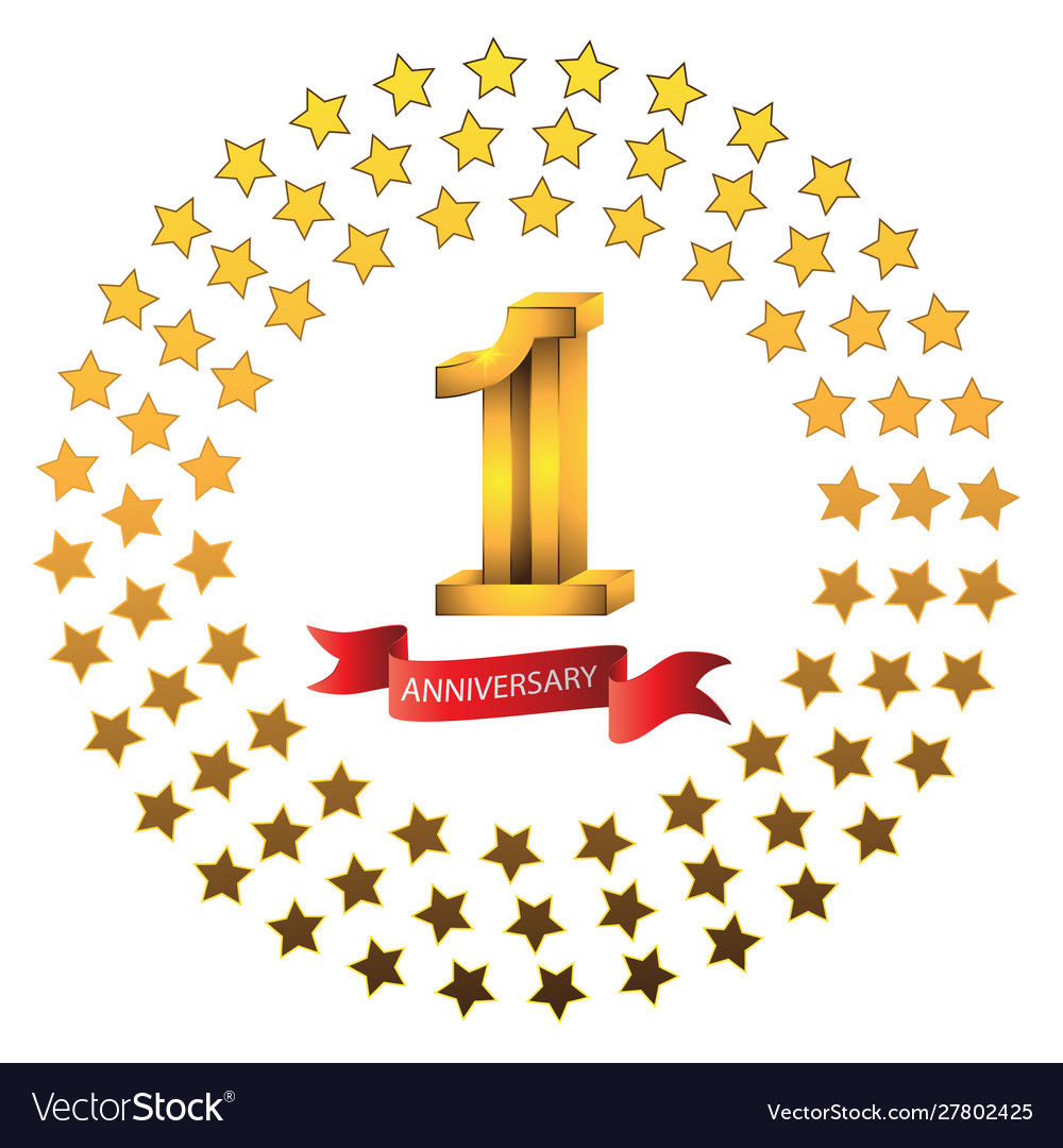 1st anniversary year celebration logotype logo Vector Image