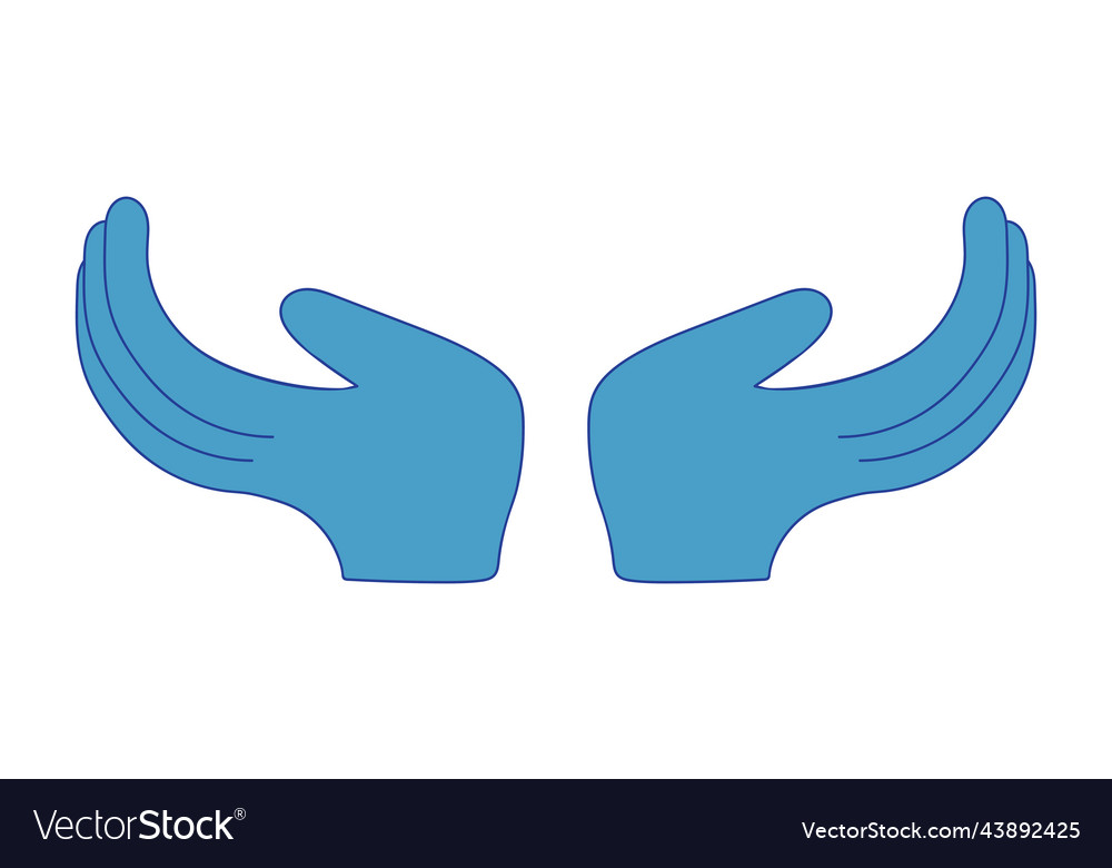 Blue hands icon Royalty Free Vector Image - VectorStock