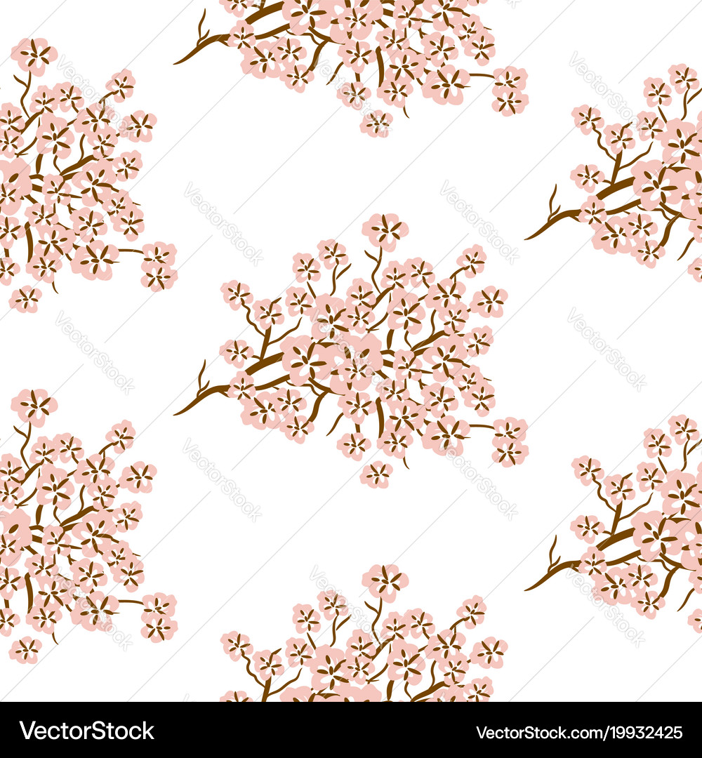 Cherry blossom seamless pattern Royalty Free Vector Image