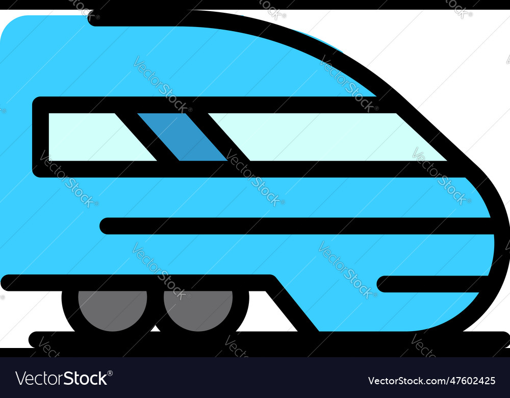 City high speed train icon flat Royalty Free Vector Image