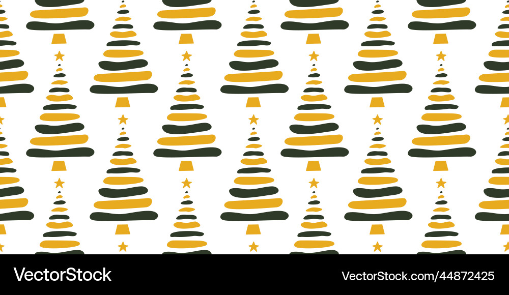 Flat hand drawn christmas seamless pattern Vector Image