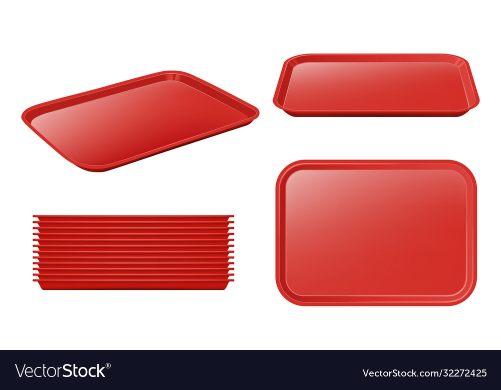 Food tray empty plastic plateau realistic Vector Image