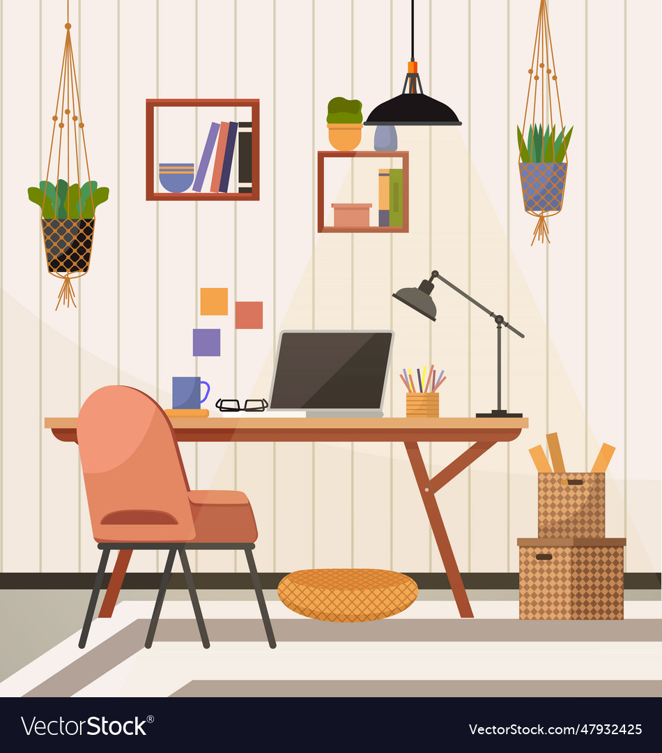 Home office work from office welcoming Royalty Free Vector