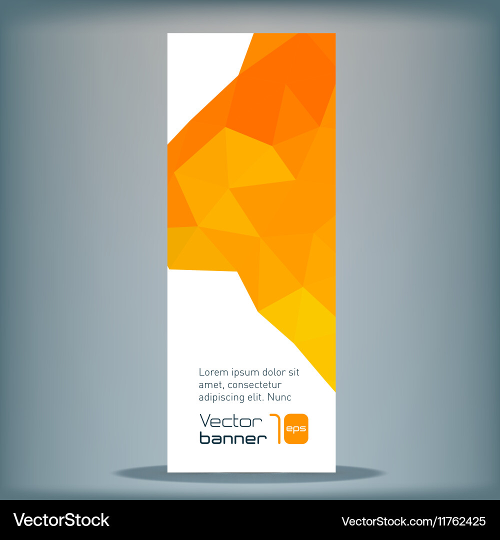 Modern Banner With Orange Polygonal Royalty Free Vector