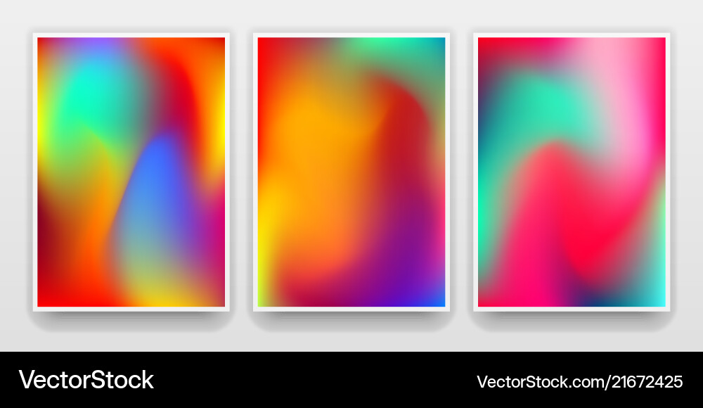 Posters Mock Up With Vibrant Color Gradient Vector Image