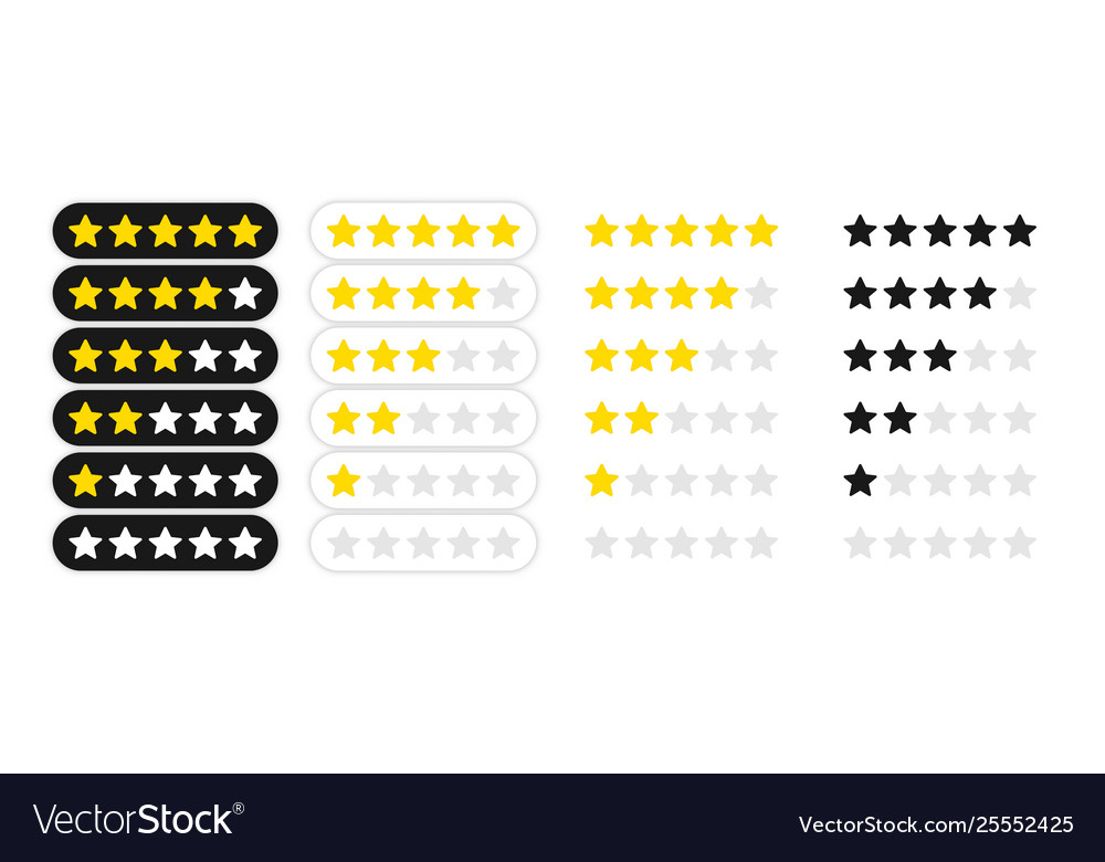 Rating stars badges feedback or rating rank level Vector Image