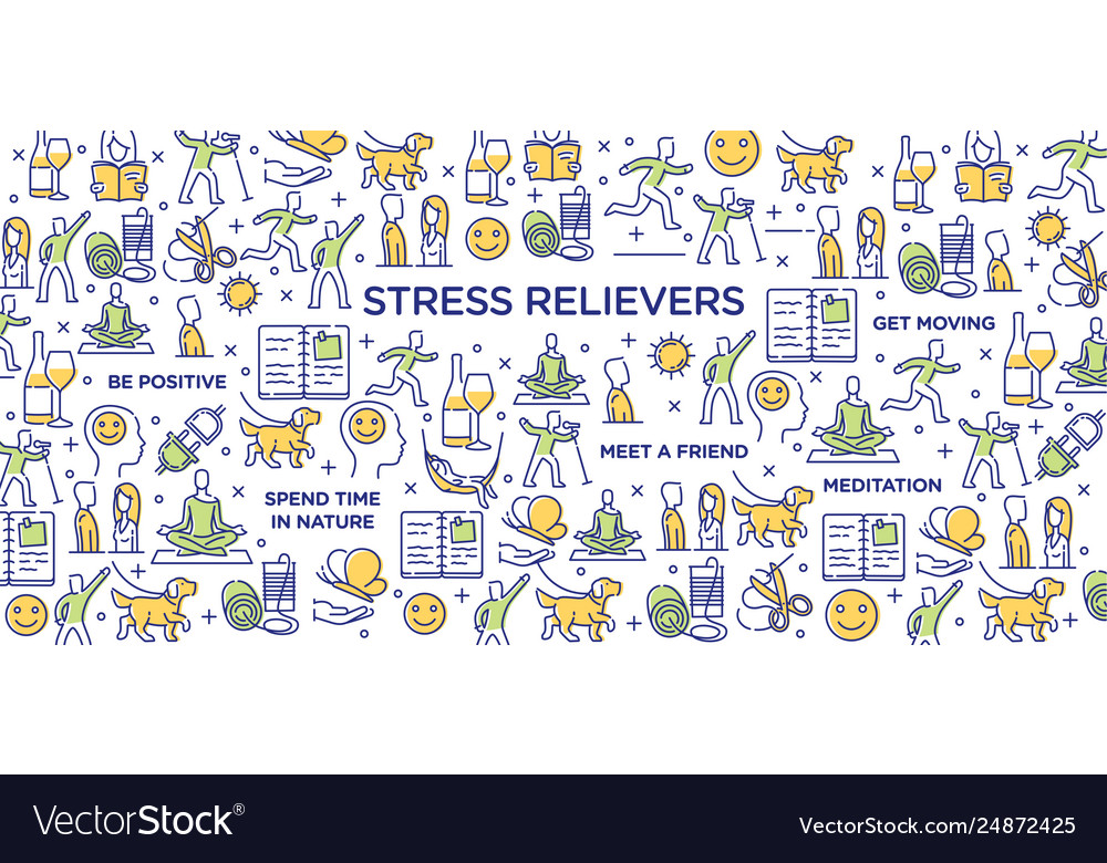 Stress relievers - conceptual image Royalty Free Vector