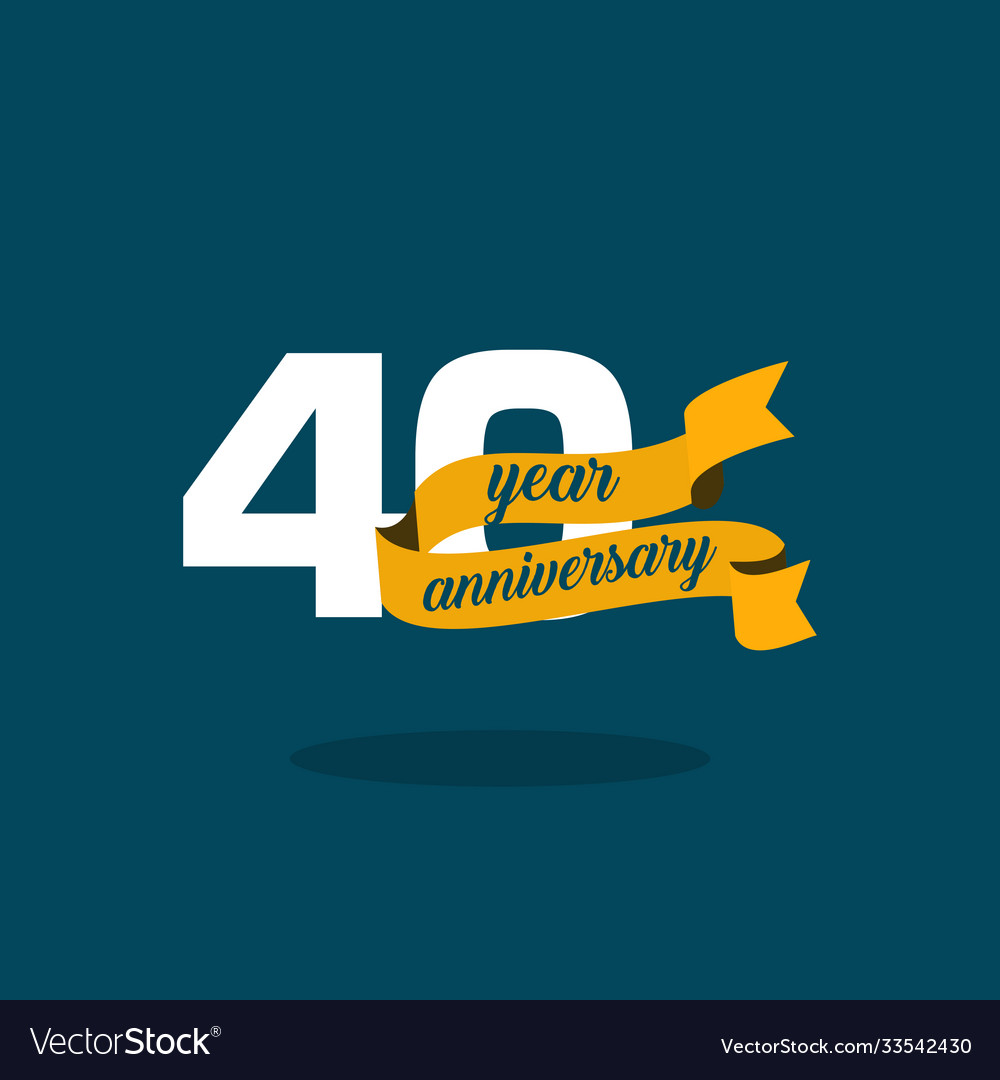 40 year anniversary template design Royalty Free Vector