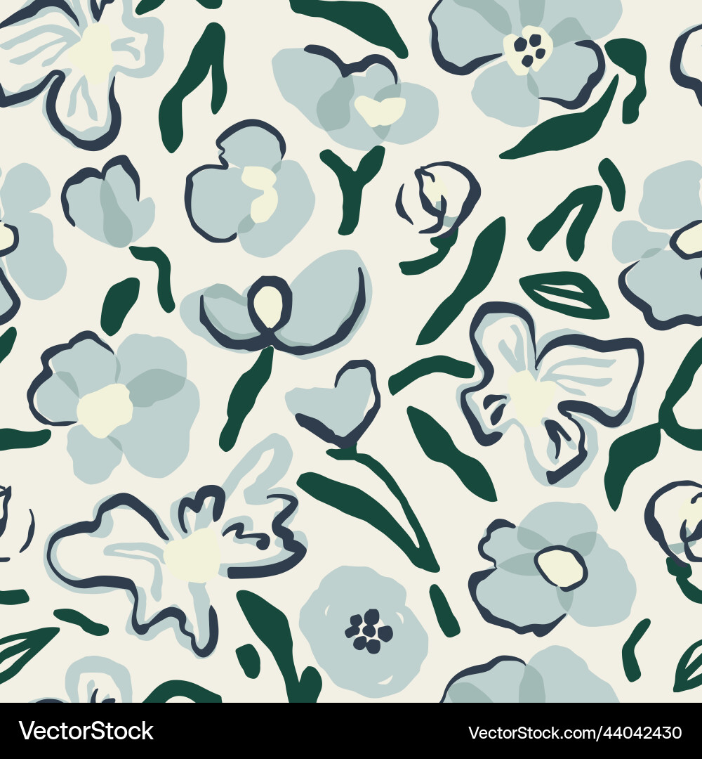 Doodle flower seamless pattern Royalty Free Vector Image