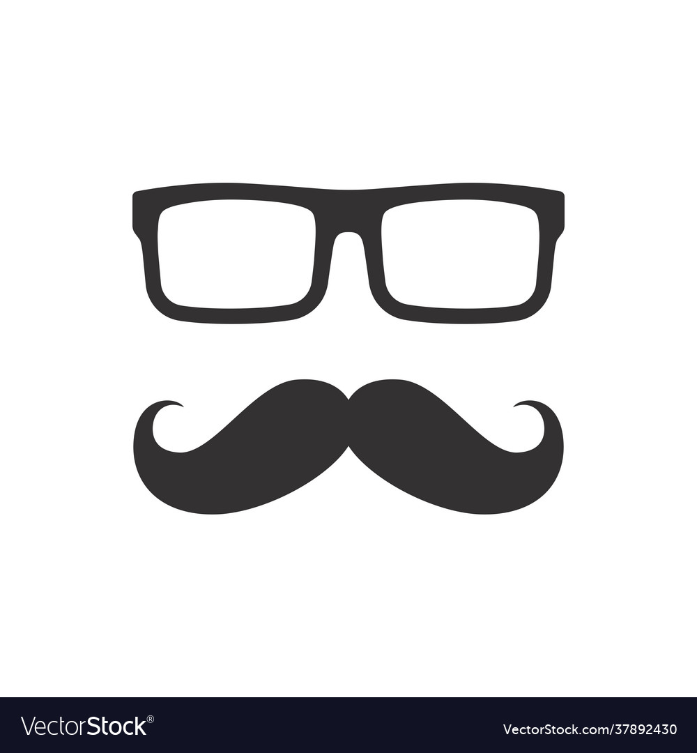 Man mustache and glasses icon Royalty Free Vector Image