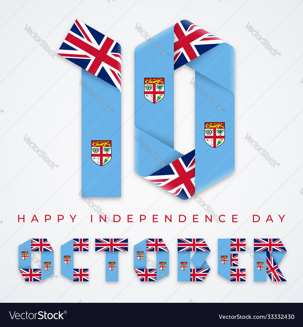 October 10 independence day fiji Royalty Free Vector Image